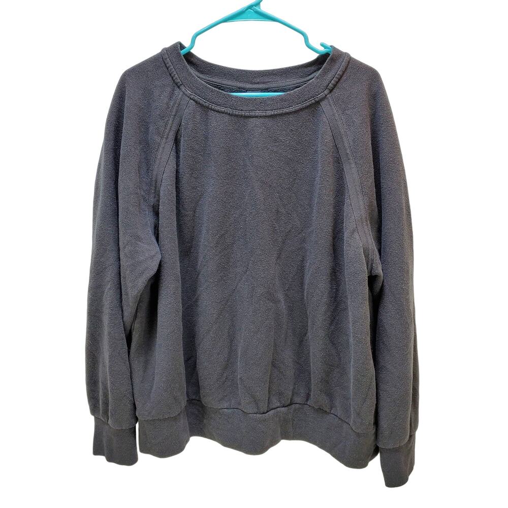 PrAna Sweatshirt Womens 3X Cozy Up Gray Pullover Raglan Long Sleeve Relaxed Fit